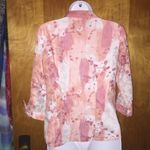 JM Collection Pink Floral  Button Down Shirt Size SP Photo 6