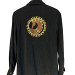 Bob Mackie  Black Faux Suede Southwest Horse Embroidery Full Zip Jacket Womens SM Photo 1