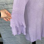 Blue Rain v-neck criss cross straps flare layered sleeve Flowy bottom sz S Photo 4