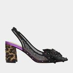 Betsey Johnson  DAFNEY LEOPARD MULTI Slingback Rhinestone Bow Heels Photo 1