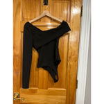 New with Tag Lulus Black Off The Shoulder Asymmetric Bodysuit Size Small Photo 2