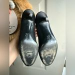 Vintage Bruno Magli black metallic snakeskin satin peep toe heels, size 8M Photo 10