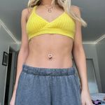 finesse us knit yellow bralette top cross back v neck Photo 1