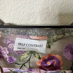 Anthropologie Self Contrast Floral Duster Embroidered Purple Mesh One Size Photo 8