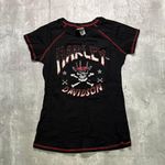 Harley Davidson Y2k Skull Graphic Black & Red Shirt Photo 0