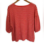 CAbi Women's Orange White Striped Cotton Poolside Tee # 5984 Small Photo 1