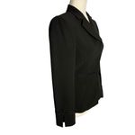 Tahari Vintage Y2K  Blazer Jacket 2P Black Lined Lace Trim Snap Front Notch Photo 4