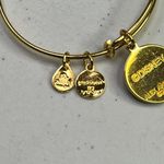 Disney Alex & Ani Mickey Mouse Santa Bangle Bracelet Holiday Charm Green Photo 5