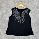 Liberty Wear Women’s Sleeveless Shirt Wings Feathers Whimsigoth Fairy Black XL Photo 0