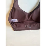 Wilo The Label Chocolate Brown Ribbed Active‎ Halter Sports Bra Small Photo 2
