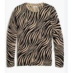 J.Crew  Zebra Animal Print Teddie Sweater Small Photo 0