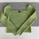 Wild Fable Light Heather Green Sweatheart Neckline Ribbed Cropped Sweater Sz L Photo 8