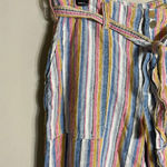 7 For All Mankind Striped Linen Wide Leg Pants Women's Size 10 Multicolor Ankle Photo 7