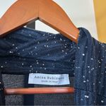 Amina Rubinacci Made in Italy Wool Sequin Cowl Neck Sweater Navy Blue Size 40 XS Photo 1