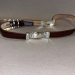 Brighton  women’s belt brown leather with silver accents size 30 feminine Photo 5