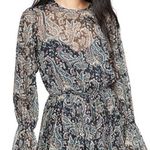 Joie 💕💕 Manning Long Sleeve Dress ~ Caviar Black Paisley Print Small S NWT Photo 0