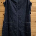 Vintage Jones Jeans Size Large Denim Cotton Dark Rinse Tie Back Maxi Dress Blue Photo 6
