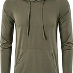 Men's Gym Workout Active Long Sleeve Pullover Lightweight Hoodie Casual Hooded Sweatshirt Photo 0