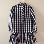 Tuckernuck  Navy Check Long Sleeve Button Front Linen Blend Tate Dress Womens XS Photo 1