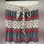 American Eagle NWT  wide leg boho red print pants, elastic waist, pockets; size S Photo 1