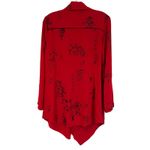 Soft Surroundings  Asian Lantern Print Asymmetrical Hem Wrap Tunic Women's M Red Photo 5