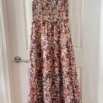 Love The Label Smocked Bust Tiered Maxi Dress in Mable Rust Turquoise Size M Brown Size M Photo 0