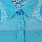 Energie  Blue Burnout Sleeveless Collared Top Medium Photo 1