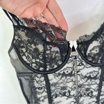 Victoria's Secret Lace & Mesh Bustier Black White Size 34B Photo 2