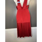 Adrianna Papell Boutique Dress Womens Medium Red Pleated Ruched Evening Gown Photo 6