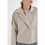 Urban Outfitters NWT  Felicity Reversible Faux Fur Suede Beige Jacket Photo 3