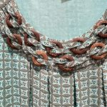 Dress Barn  Teal Sleeveless Top with Wooden Embellishments Size Small Photo 2