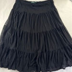 Ralph Lauren Lauren  Womens Black Tiered Maxi Skirt XL Photo 0