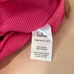 Lulus  Vibrant Pink Stretch‎ Ribbed Sleeveless Wired Bra Thong Bodysuit NWT XL Photo 12