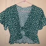 Lush Clothing Green Front Tie Crop Top Photo 0