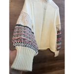 Altar'd State Altar’d State Sweater Crochet Ivory Balloon Sleeves Knit Crew Neck Farm Core Photo 1