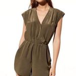 Aritzia Babaton Green Corbett Silk Romper XXS Shorts Jumpsuit Photo 0