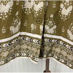 Garnet Hill Dropwaist Button-Up Dress Olive Green Floral Women's Size 2 Bohemian Photo 10