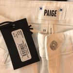 Paige Womens Amber Mid Rise Straight Ankle Jeans 25 Crisp White W/Broken Hem Photo 5
