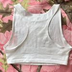 Aritzia Tna white fitted cotton sports bra racer back halter neck Photo 1