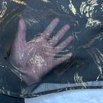 Avenue Brush Stroke Ruffle Trim Sheer Blouse Size 30/32 Party Metallic Photo 8