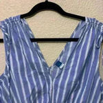 Old Navy NWT blue and white strip  sleeveless sz L smocked office career casual Photo 2