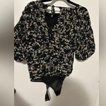 Free People  Black Floral Bodysuit Photo 1