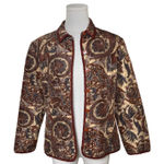 Silkland Petite 100% Silk Quilted Paisley Jacket Large Red Size undefined Photo 0