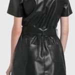Nanushka Halli Vegan Leather Short Sleeve Belted Mini Dress Black Womens Size XS Photo 1