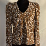 Lilly Pulitzer Jansen V- Neck Sweatshirt Chocolate My Favorite Spot Print! 💕 Photo 0