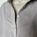 ALBUM DI FAMIGLIA Light Grey Velvet Collar Oversized Button Front Shirt Dress S Photo 11