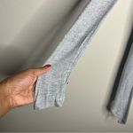 Chiffon Knit Combo Layered Lightweight Feminine Fairy Open‎ Cardigan Neutral Gray Photo 3