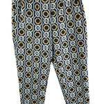 ZARA Womens Geometric Print Tapered Pants Pockets Black Gray Yellow M Photo 0