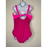 Aqua Eve Womens Swimsuit 20W Pink Cut Out Tie Front One Piece Bathing Suit Photo 1