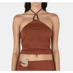 Ownley Halter Top Vienna Size M Brown Silver Size M Photo 3